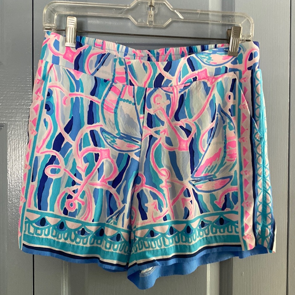 Lilly Pulitzer Neilah Shorts Womens XXS Skim Blue Reel Nautical Engineered